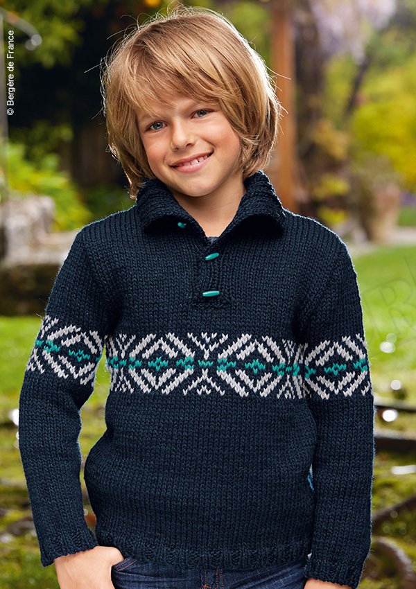 tricot junior gilet garçon laine