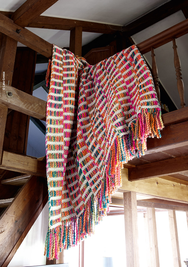 ideal crochet 32 couverture multicolore laine