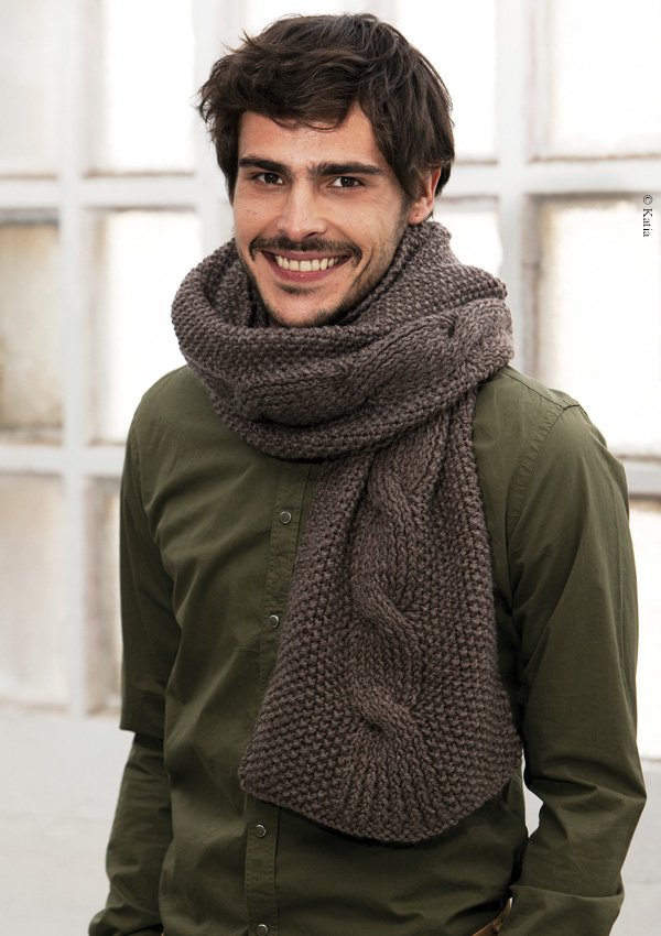 modèle tricot écharpe laine torsade