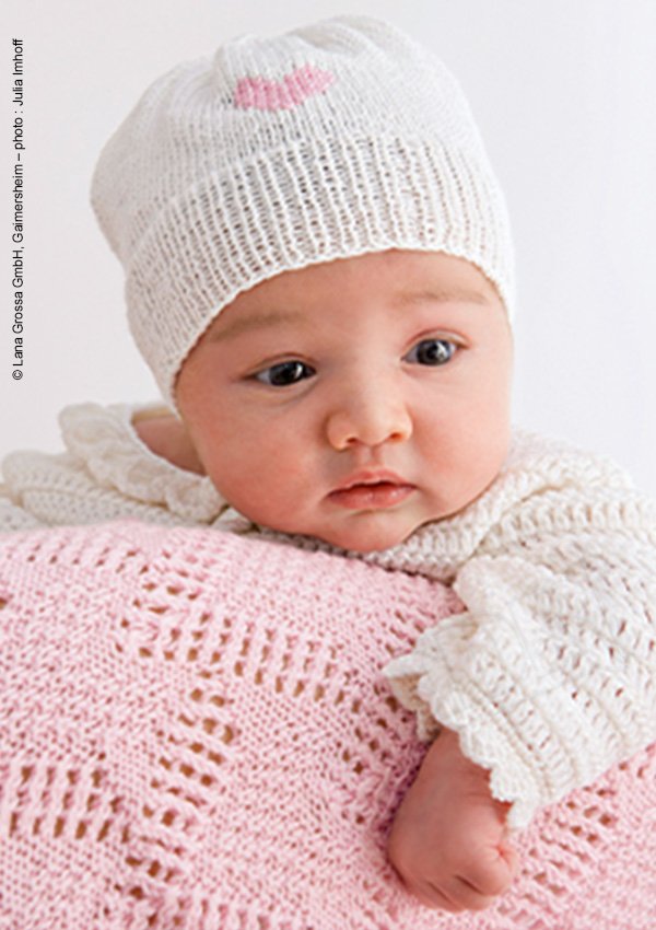 modèle tricot bonnet et couverture bébé