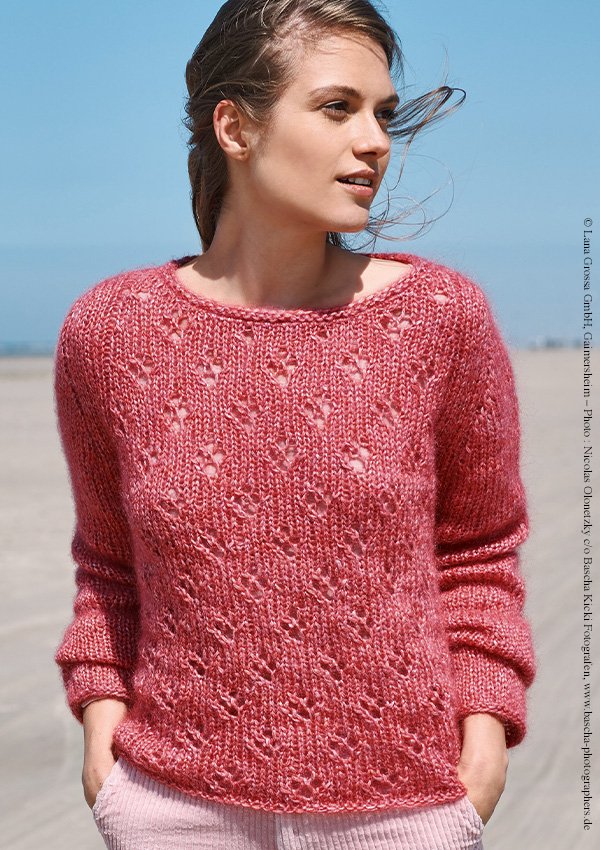 tricot pull léger femme rose