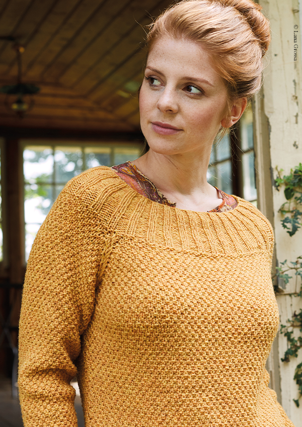 tricot femme pull jaune moutarde en laine