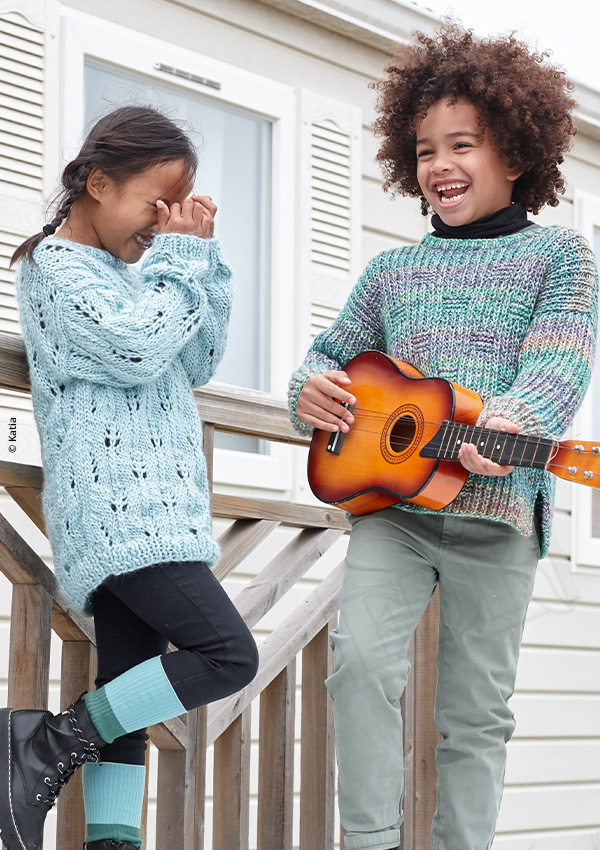 enfants tricot guitare