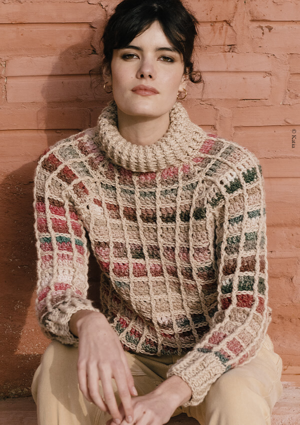 femme avec un pull en laine