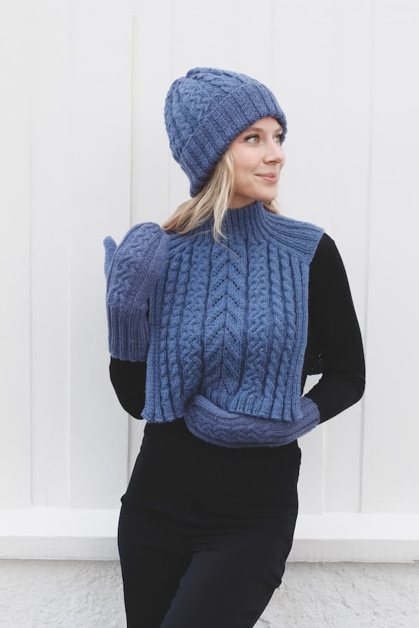 ensemble tricot bleu