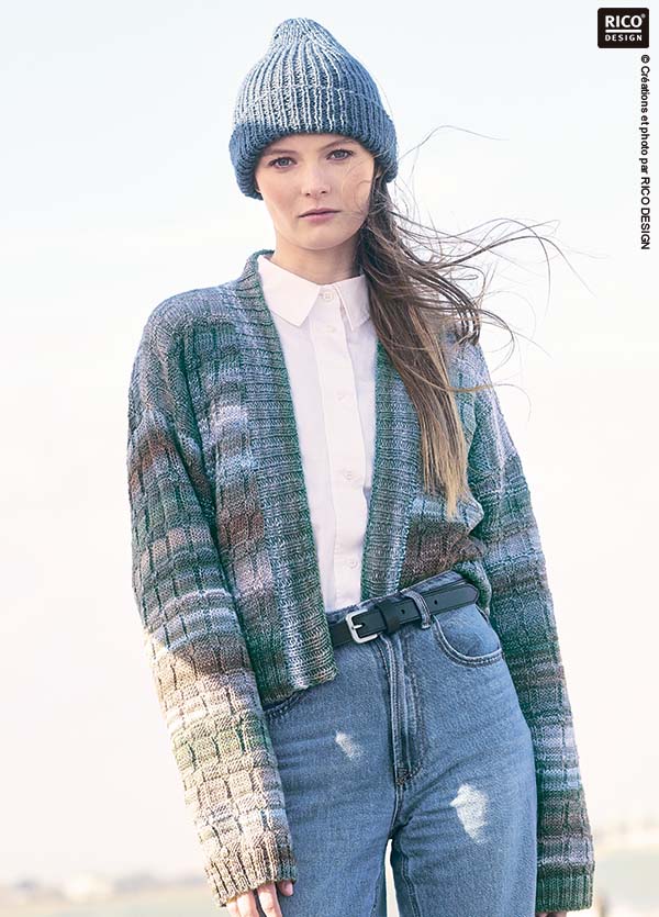modèle cardigan rayures tricot